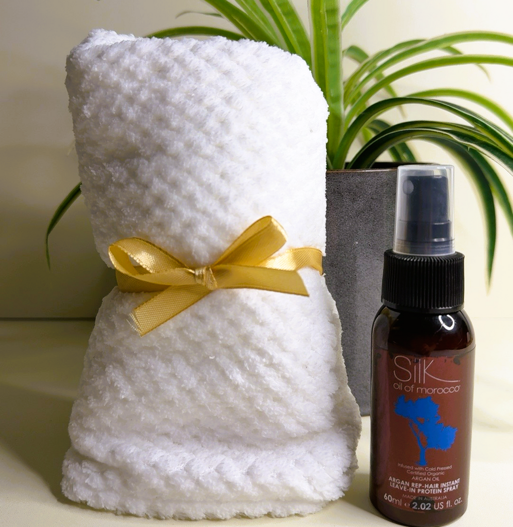 Style My Hair Gift Box – nourishing hair oil and luxury towel wrap gift set